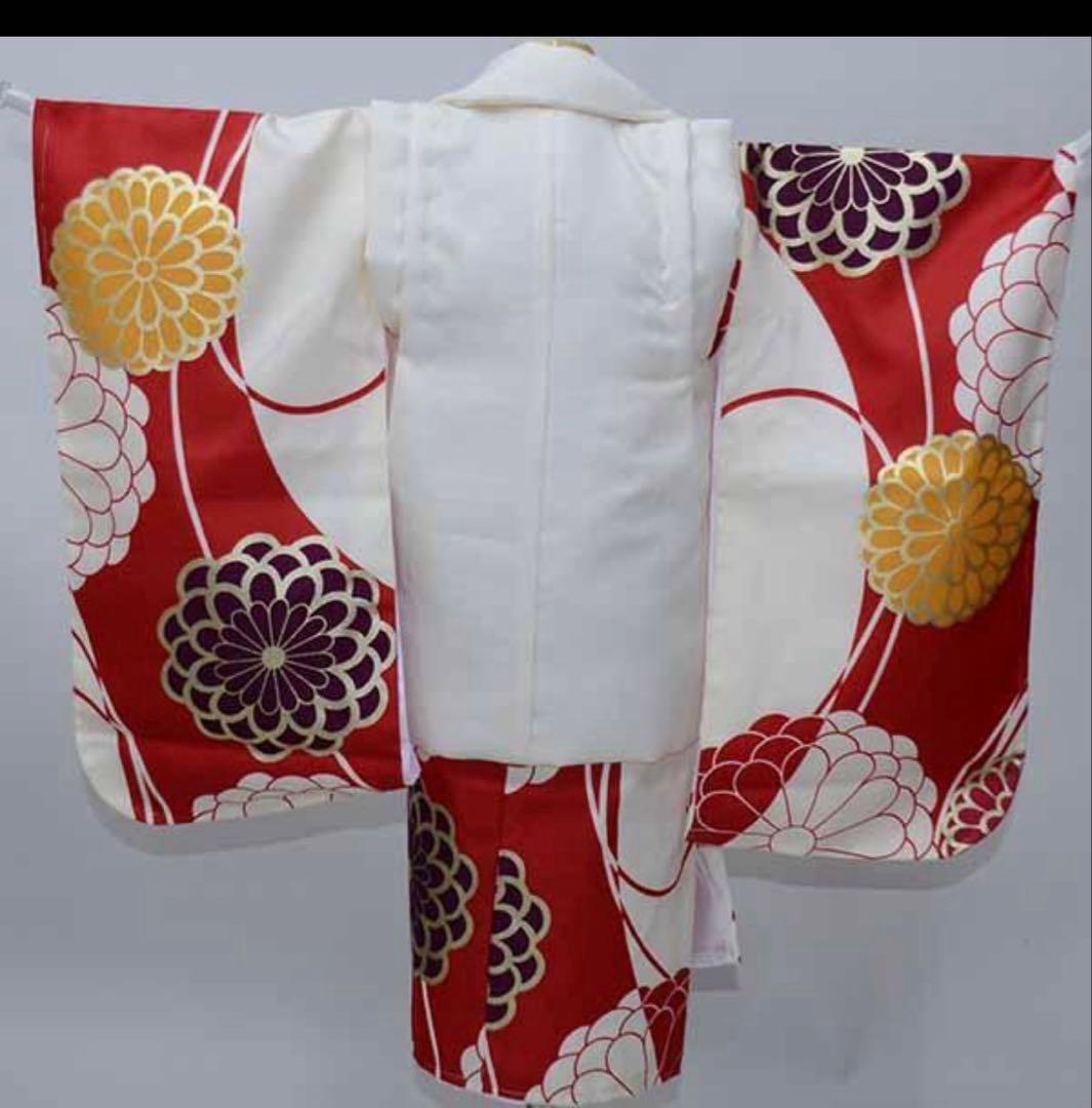 【値下げ】美品‼️‼️七五三衣装フルセット 3歳　被布コート　赤、朱色、アイボリー
