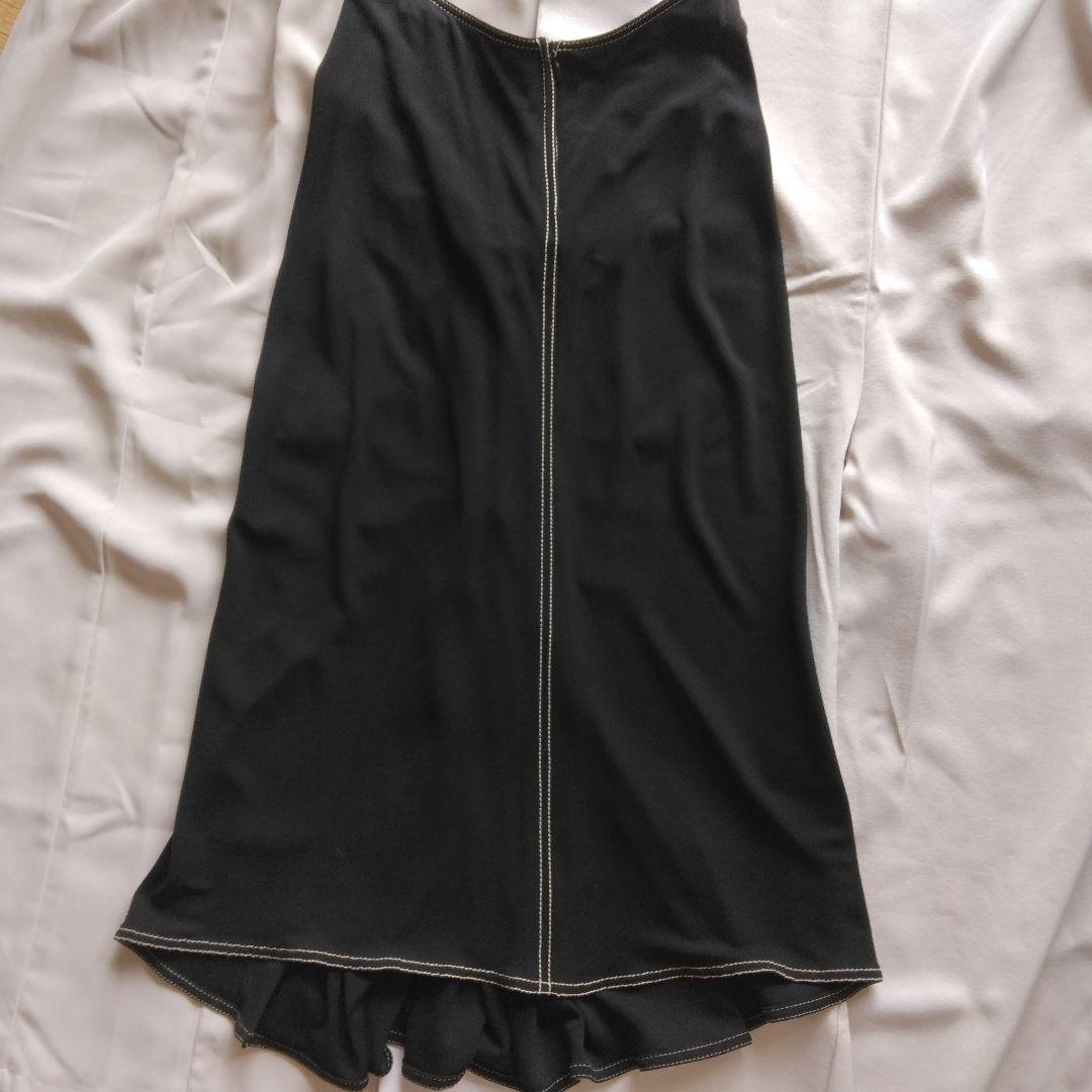 い*ご様 エルメス☆フロントドレープ☆フレアスカートブラック