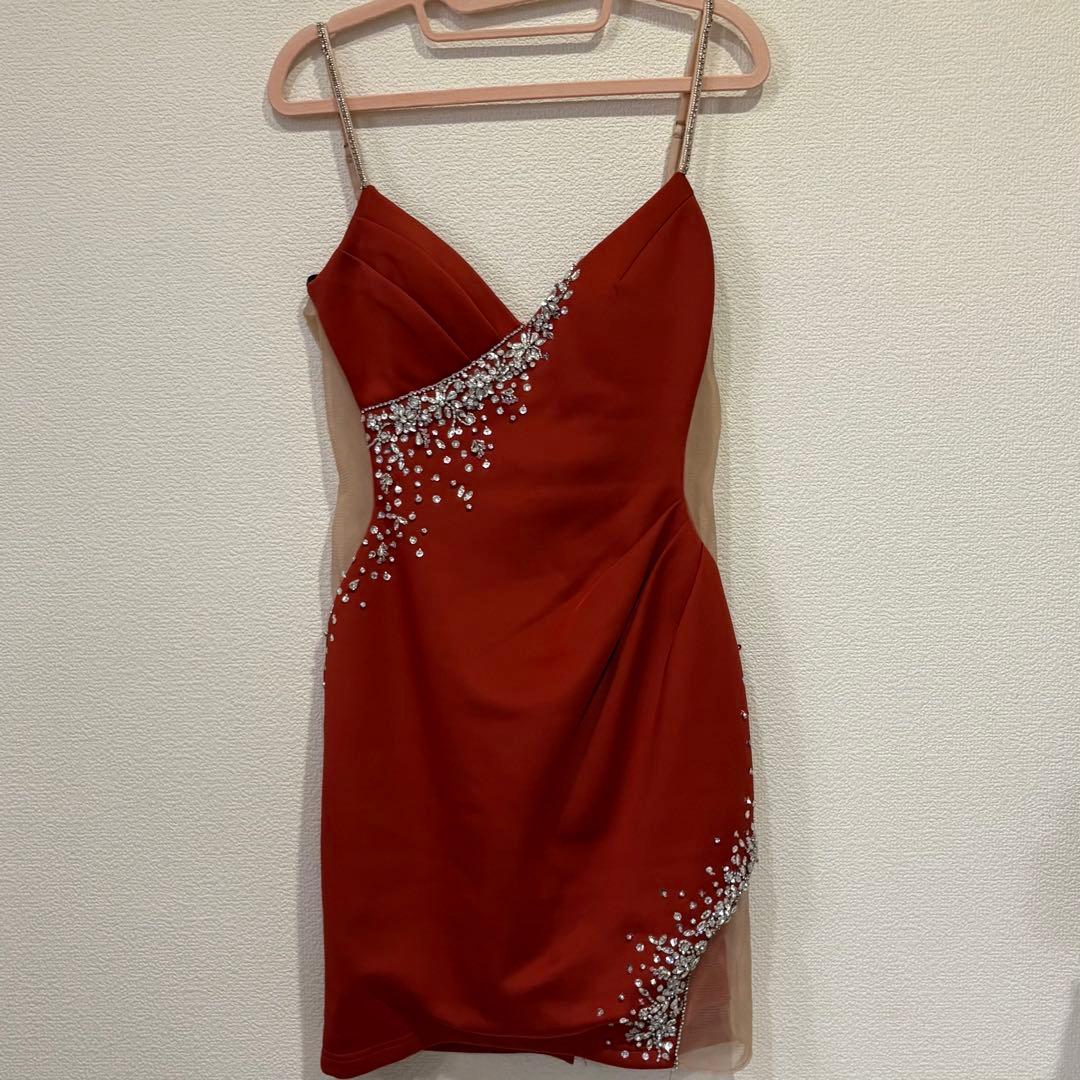 エンジェルアール　オレンジ スリットビジュードレス