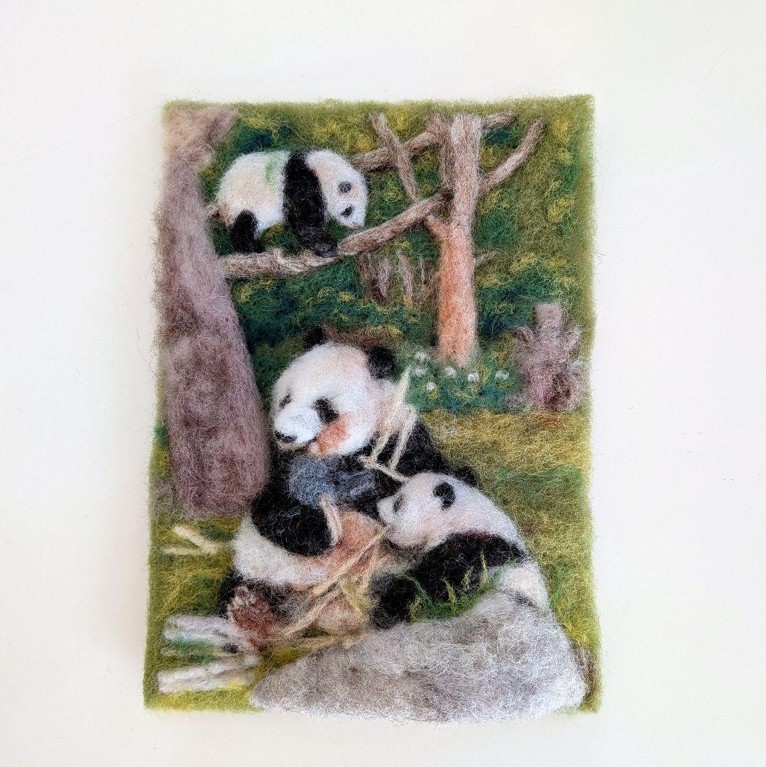 羊毛フェルト1/12③シンシン&シャオレイのフレーム