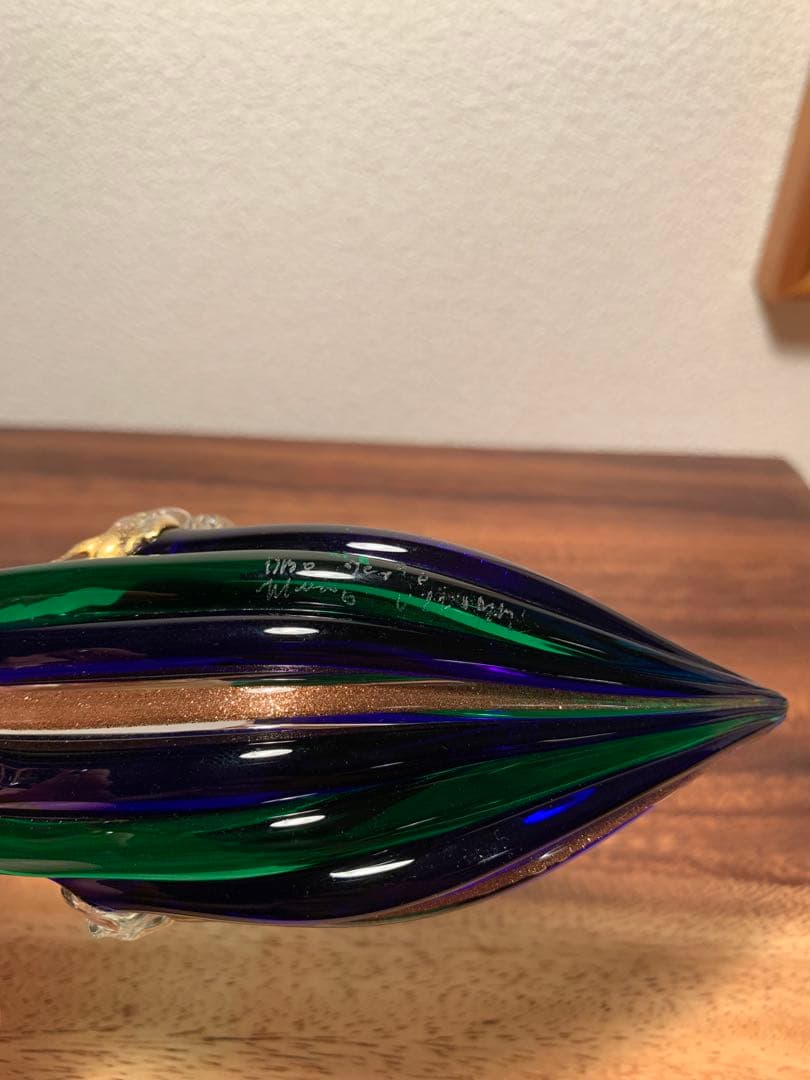 ムラーノガラス ガラスの靴 murano オブジェ サインあり
