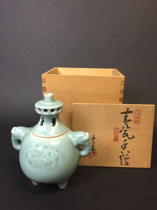伊万里 大川内焼 長春窯 青磁香炉