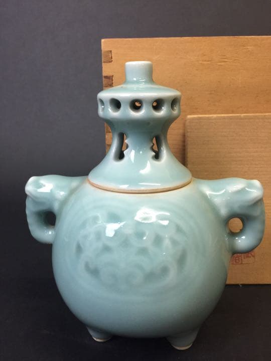 伊万里 大川内焼 長春窯 青磁香炉