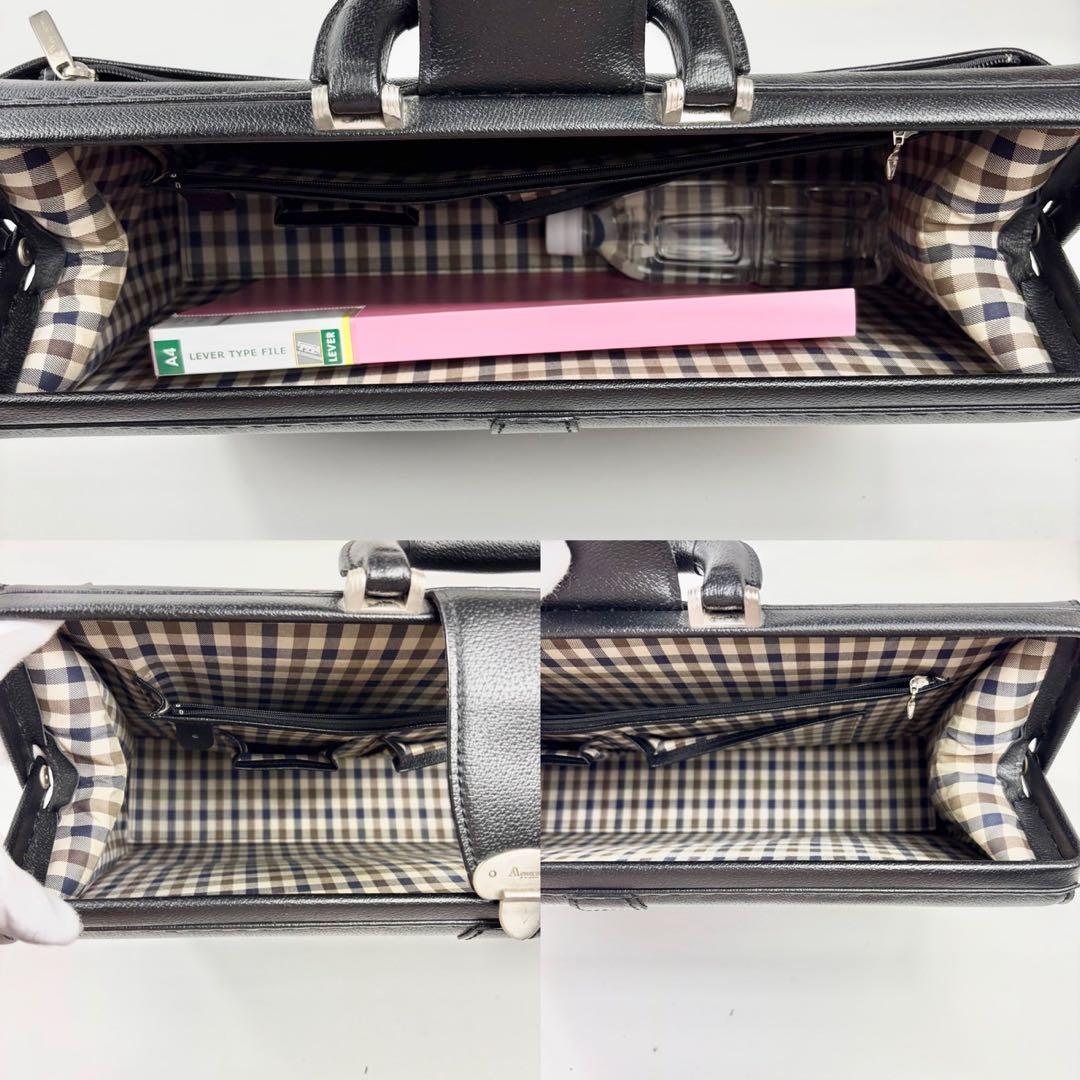 【希少】Aquascutum ダレスバッグ 本革 黒 ブリーフケース