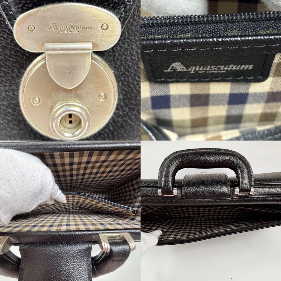 【希少】Aquascutum ダレスバッグ 本革 黒 ブリーフケース