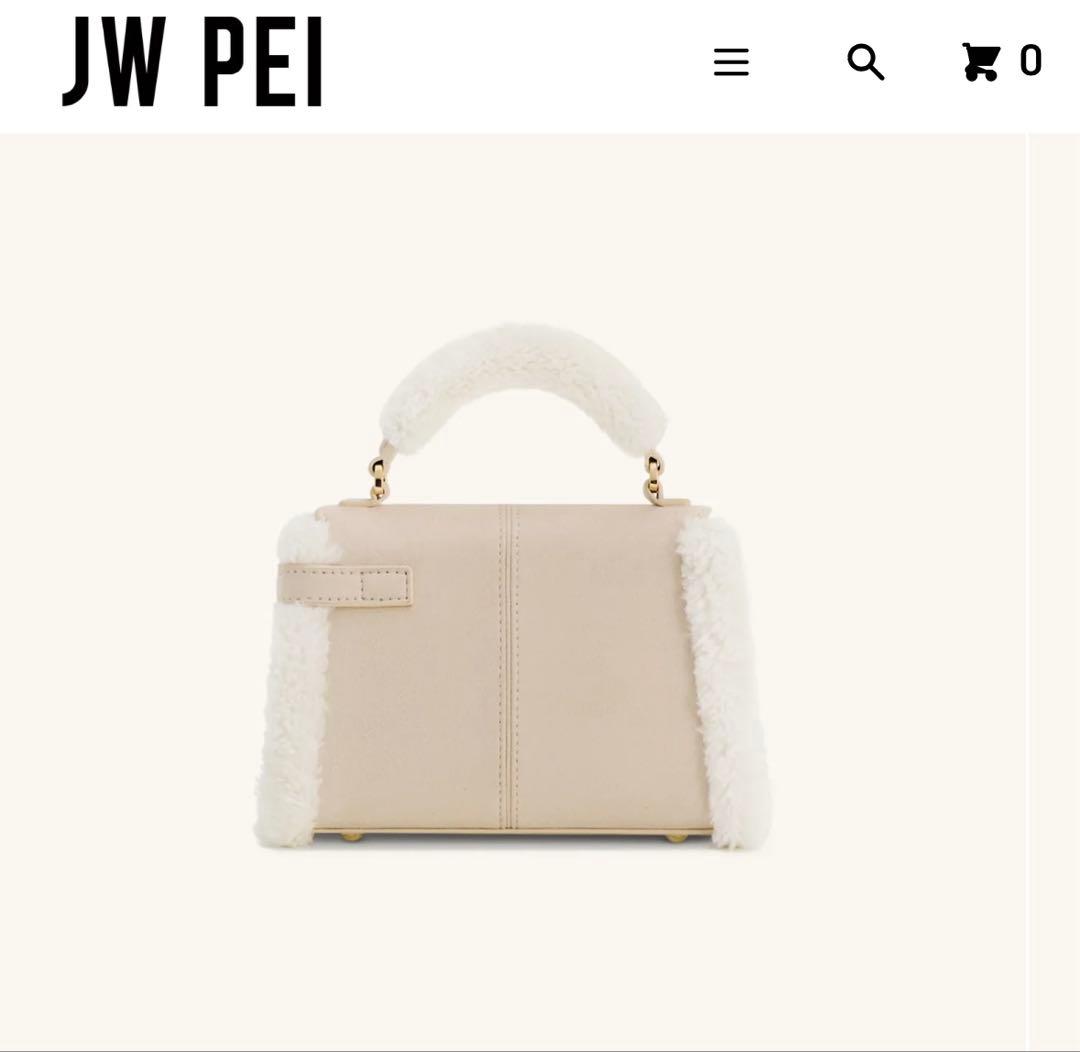 JWPEI Elise フェイクスエードシアリング トリムトップハンドルバッグ