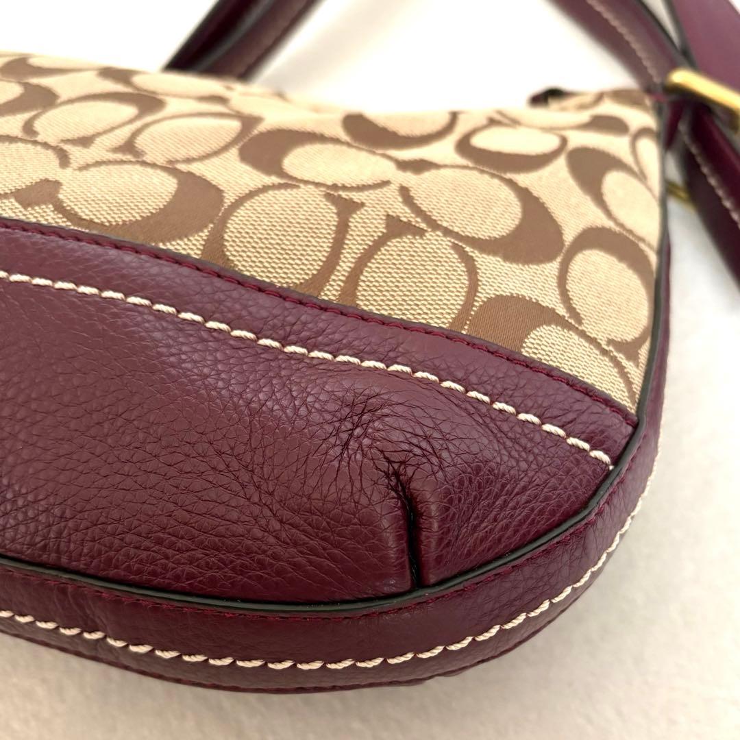 ⭐︎美品【COACH】ワンショルダーバッグ キャンバス レザー シグネチャー 総柄