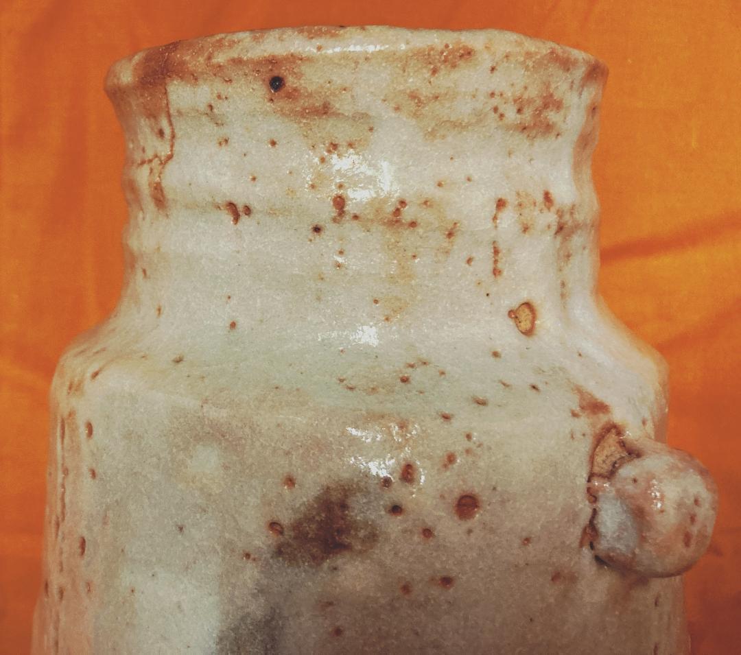 【値下げ】 奥磯太覚 志野 花入 【未使用】【真作保証】