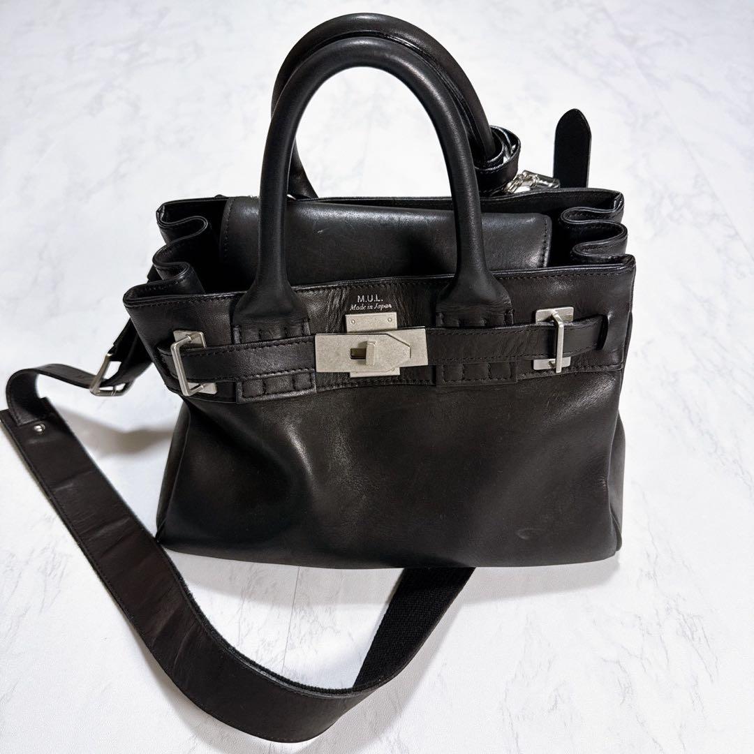 yu ✨M.U.L　オイルレザー　ショルダーバッグ　2way ブラック
