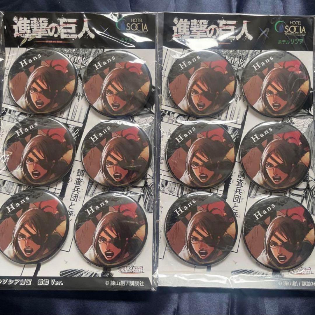 進撃の巨人 ハンジ・ゾエ 缶バッジ 12点セット ホテルソシア 日田