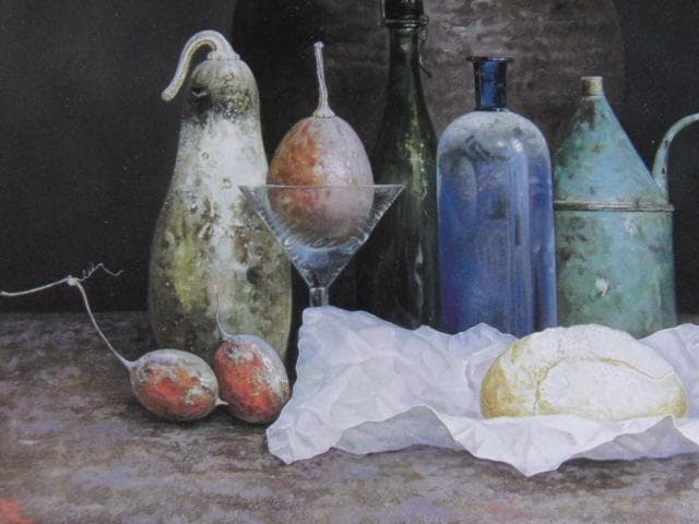 桜田晴義、【ボデゴン】、希少な額装用画集画、新品高級額 額装付、状態良好