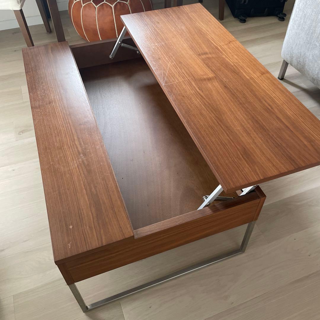 昇降式コーヒーテーブル ウォールナット リモートワークsongdream