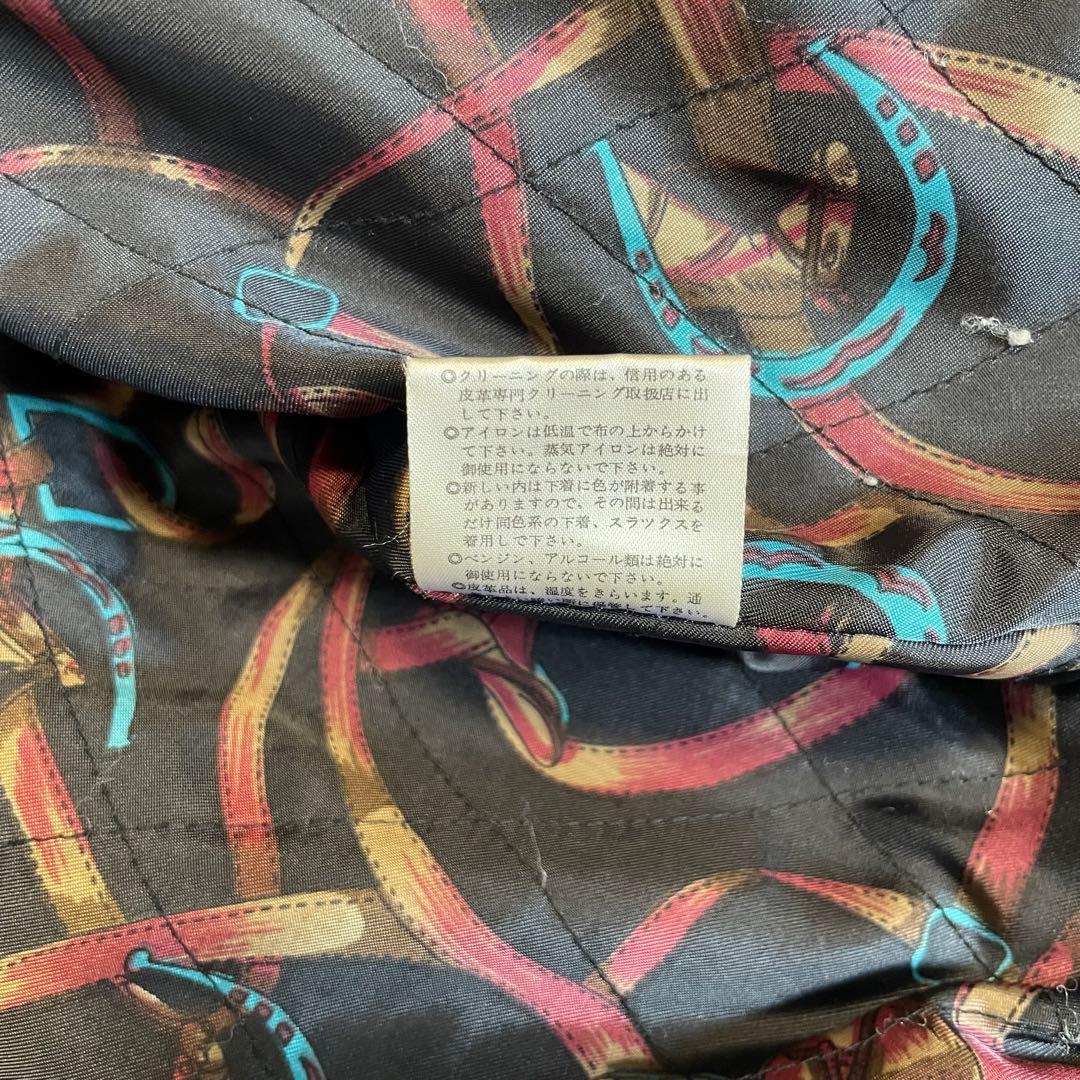 【LUXURY】羊革 ラムレザーライダースジャケット スウェード切替 ブラウンL