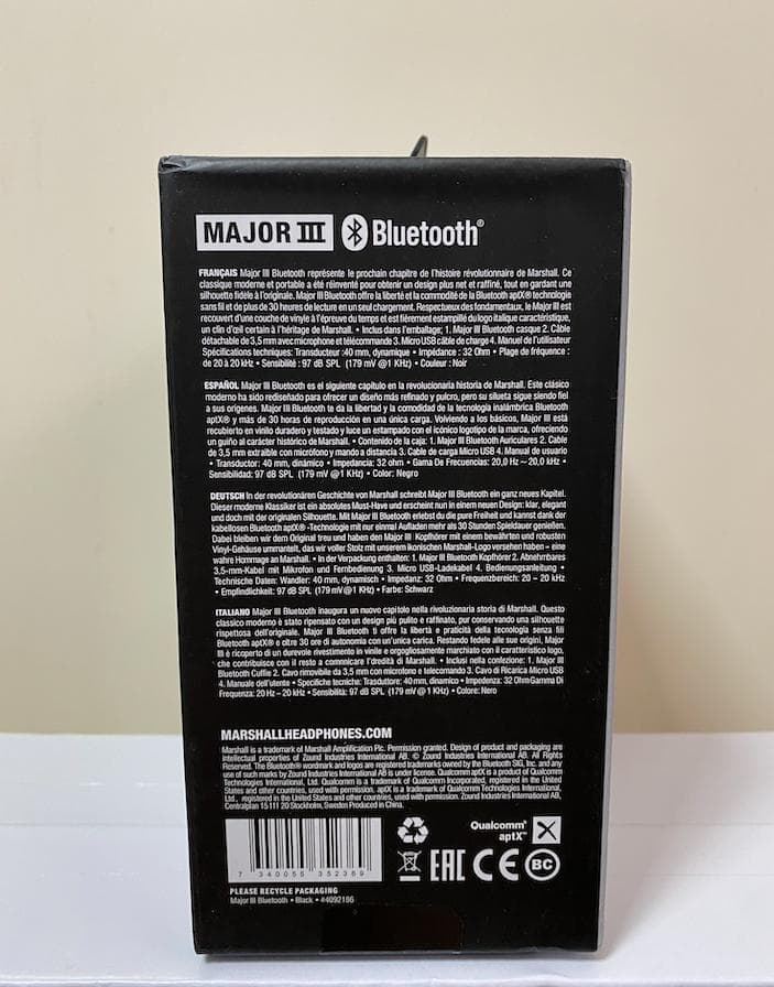 Marshall Major III ワイヤレス ヘッドホン