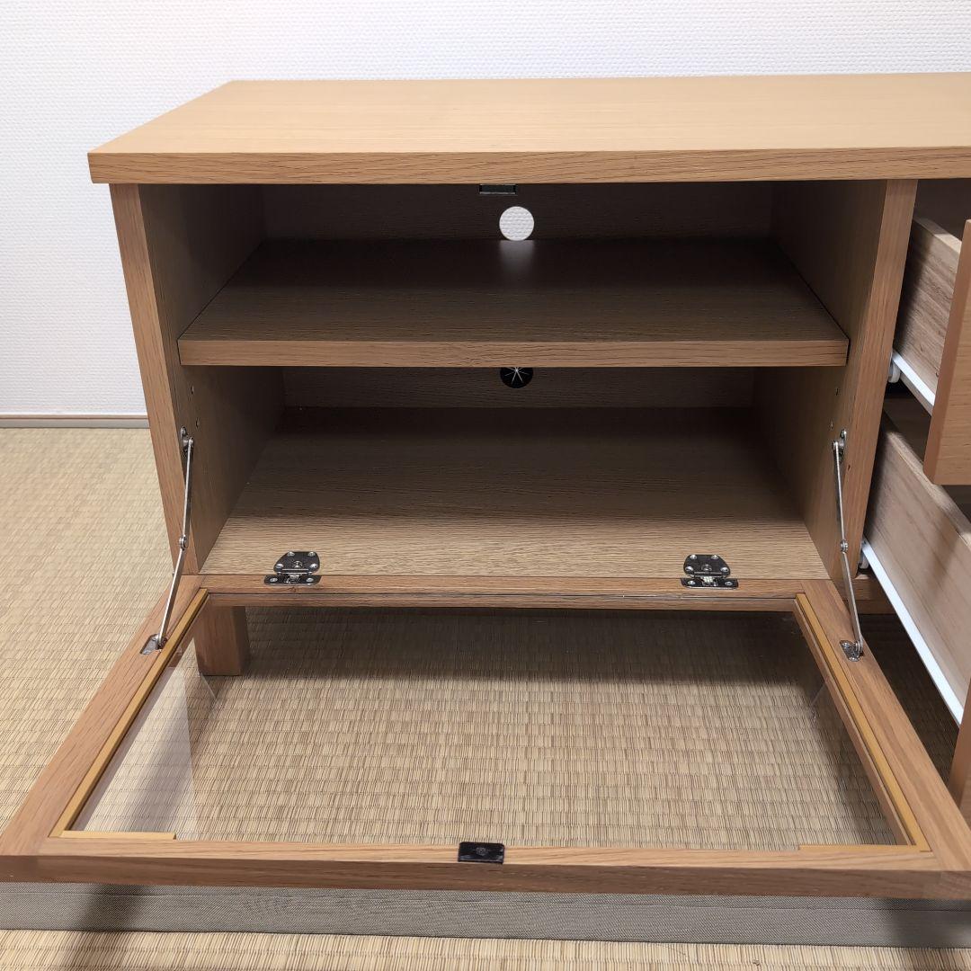 無印良品 オーク材テレビ台 テレビボード ガラス扉付き幅90cm