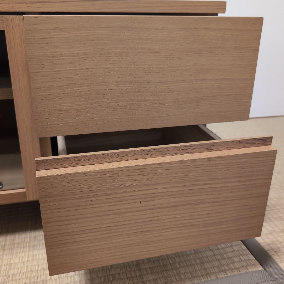 無印良品 オーク材テレビ台 テレビボード ガラス扉付き幅90cm
