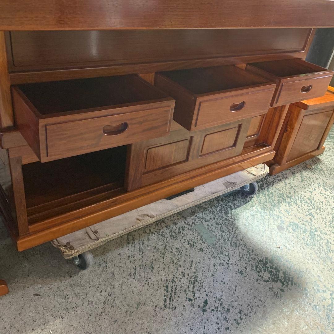 J957 囲炉裏ダイニング 5点セット 和家具 ダイニングテーブル