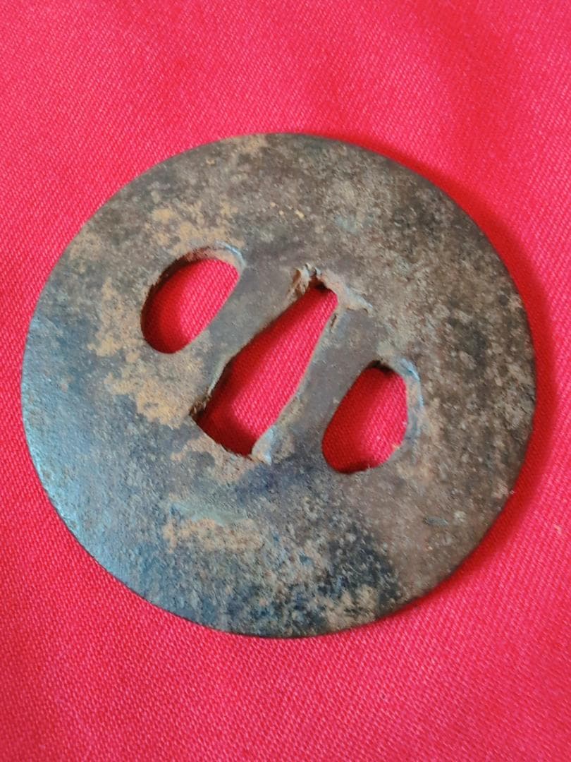 鍔 無銘 草花図 鉄鐔 拵 日本刀 刀装具 骨董 古美術 江戸時代