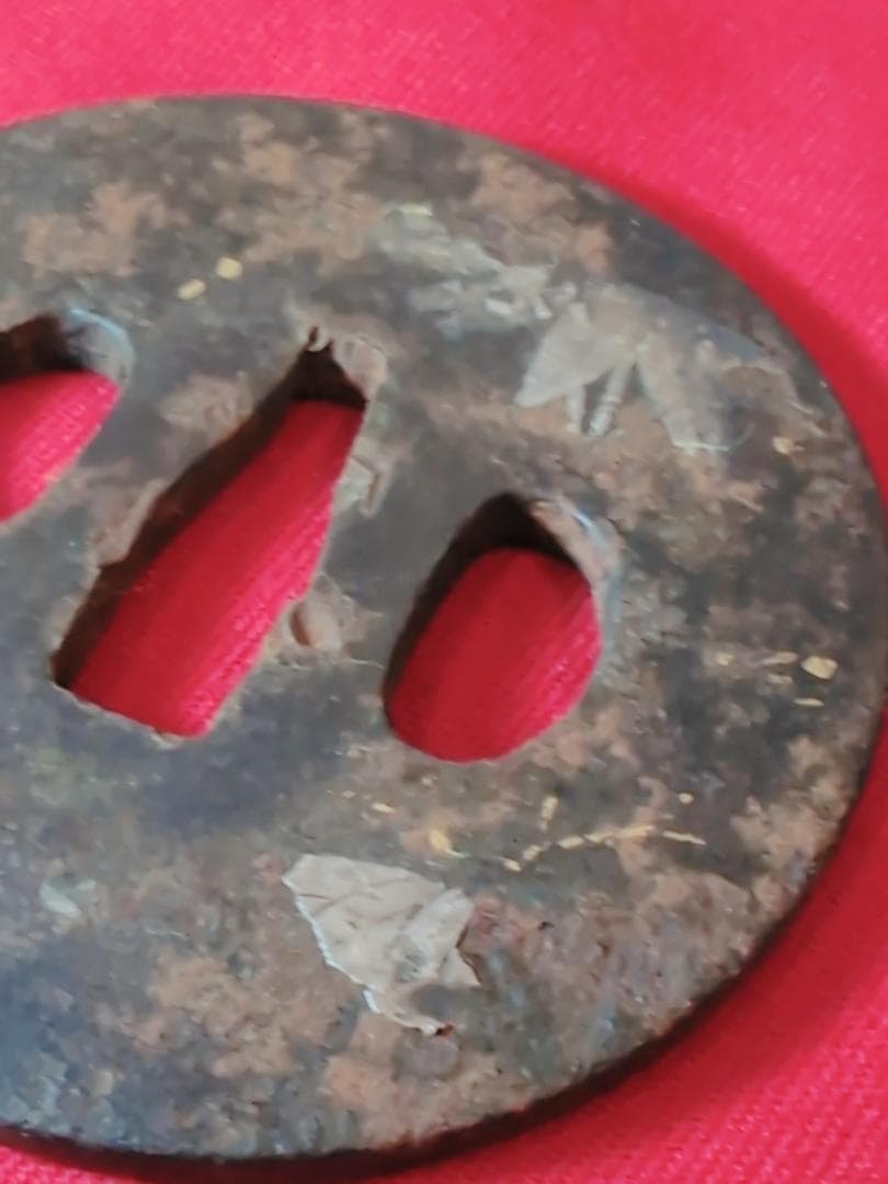 鍔 無銘 草花図 鉄鐔 拵 日本刀 刀装具 骨董 古美術 江戸時代