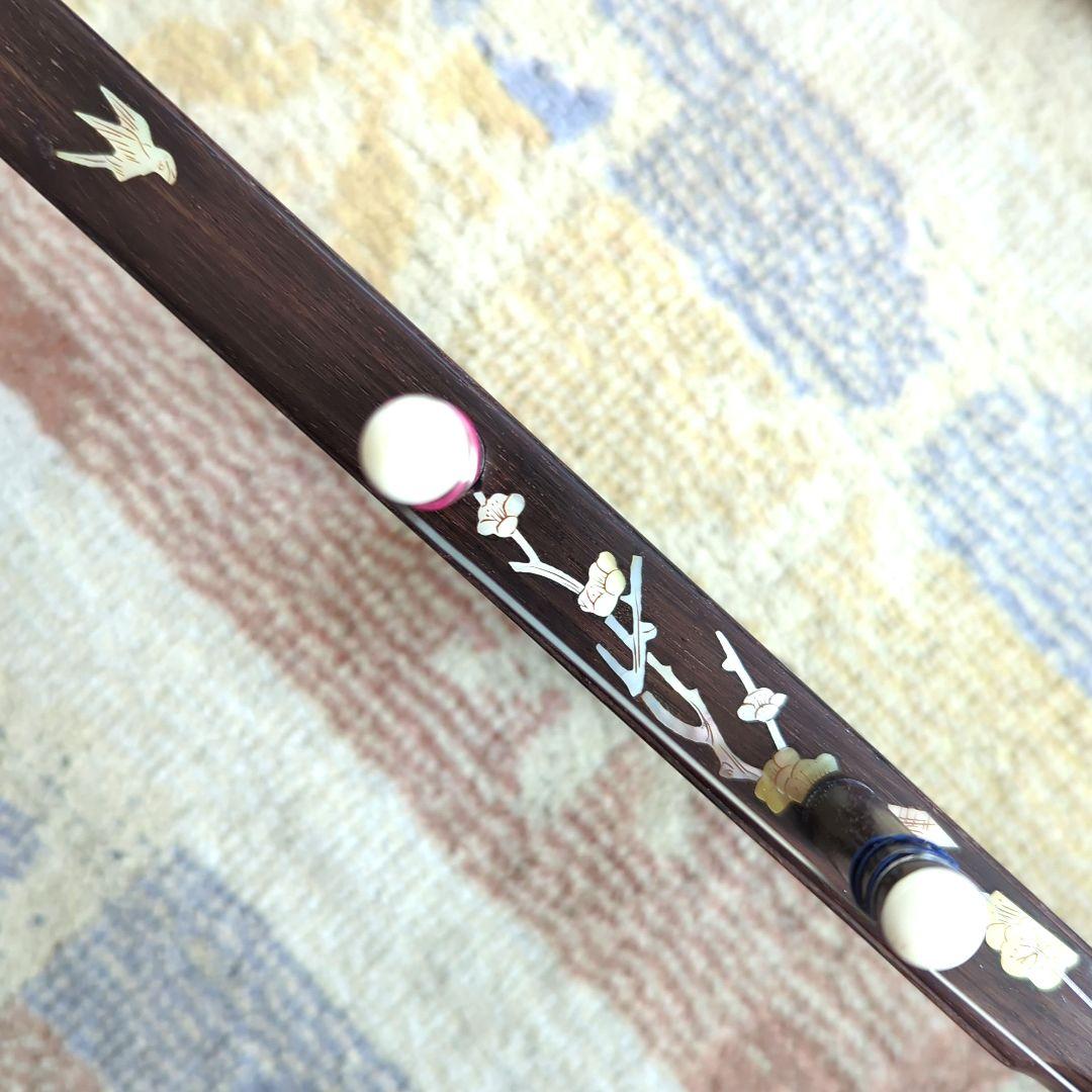 胡涵柔製作 16 未使用 明清老紅木 螺鈿二胡 龍、鳳凰