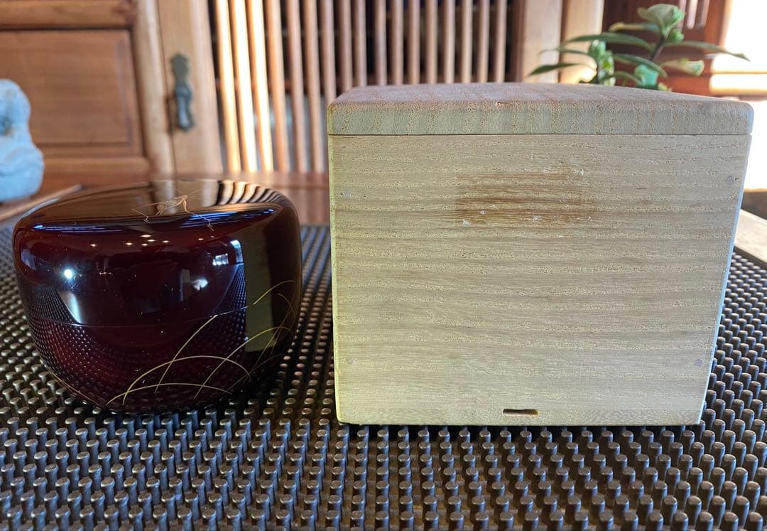 輪島塗　棗　蒔絵・松虫（鈴虫）　　　　鈴谷鐵五郎作 ・茶道具　ヴィンテージ　レア