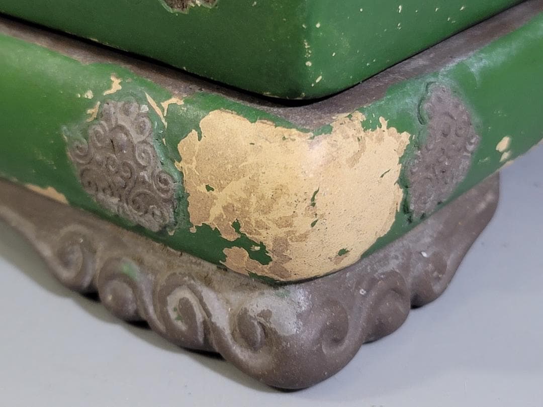 中国美術 紫泥 古代騎馬紋 花盆 植木鉢 台付 在印 DT410