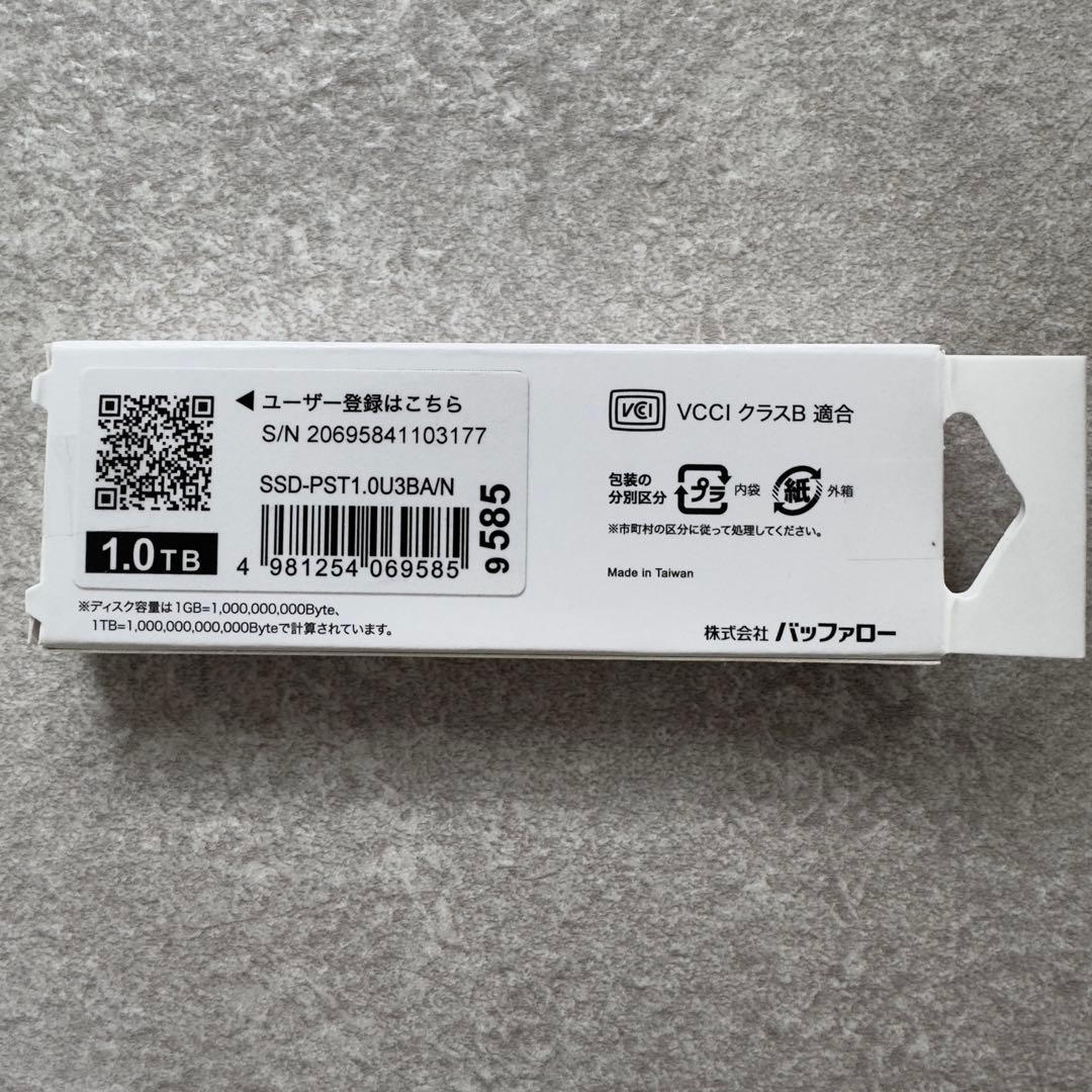 1TB 小型 SSD BUFFALO SSD-PST1.0U3BA/N