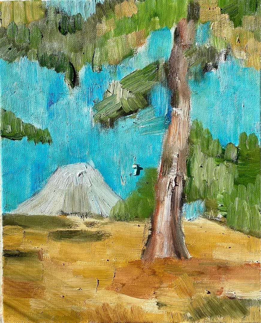 【絵画】風景画 原画「富士山の見える風景」