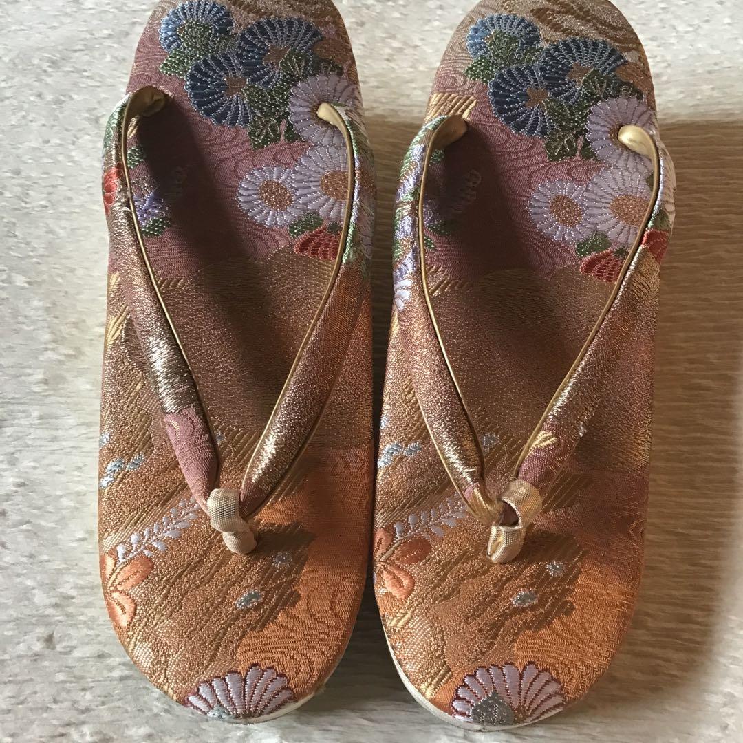 花柄刺繍 和装用バッグと草履セット　成人式　結婚式　卒業式