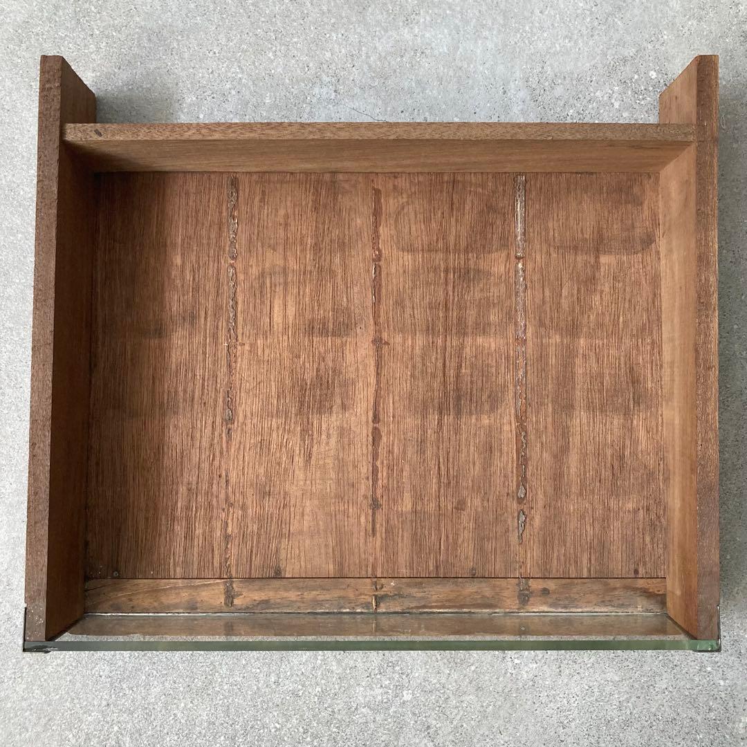 古家具 古道具 引き出し 前面ガラス 収納家具 ヴィンテージ家具