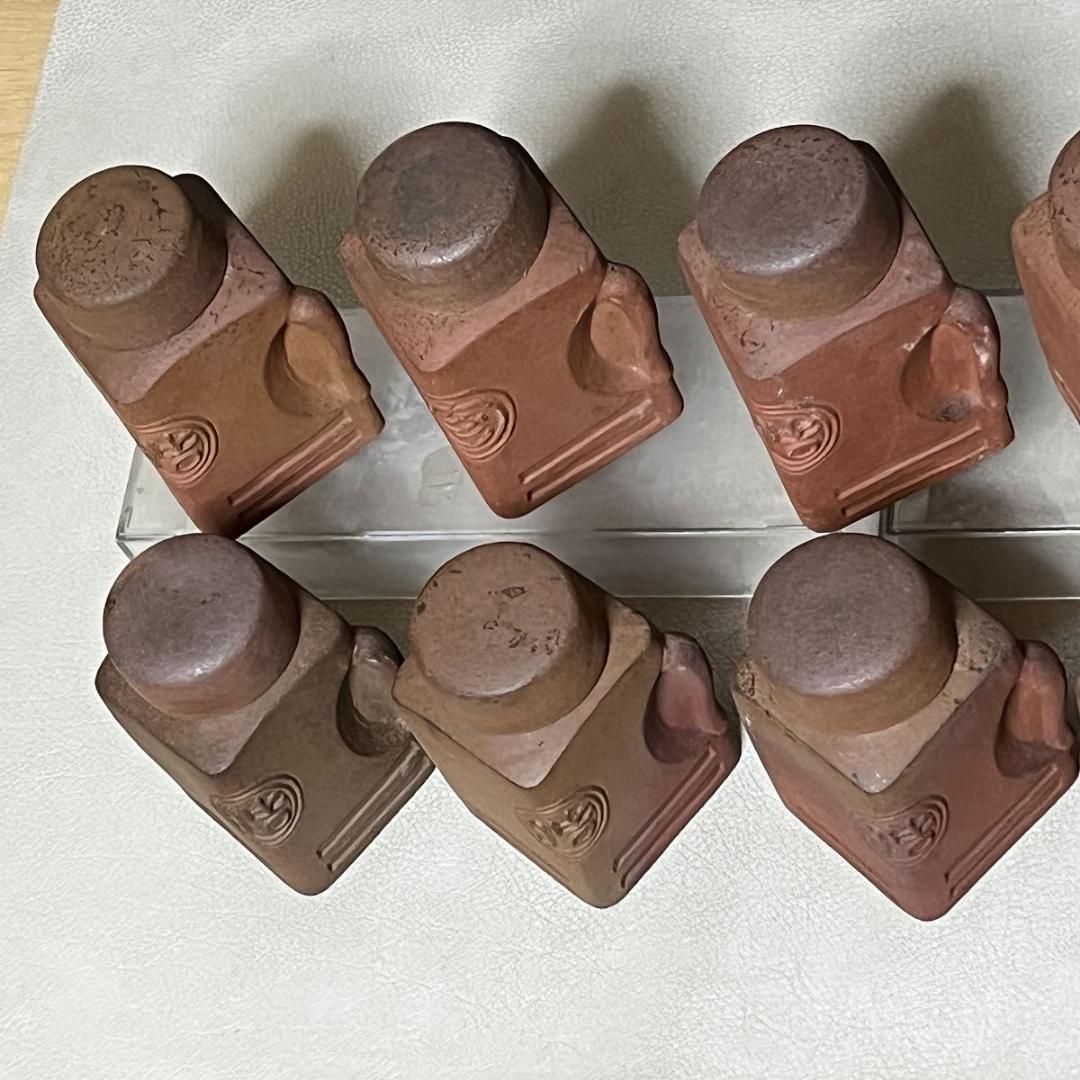 白井半七 焼〆 酒注 十客 共箱 預け徳利 猪口 酒器 徳利 【k3514】