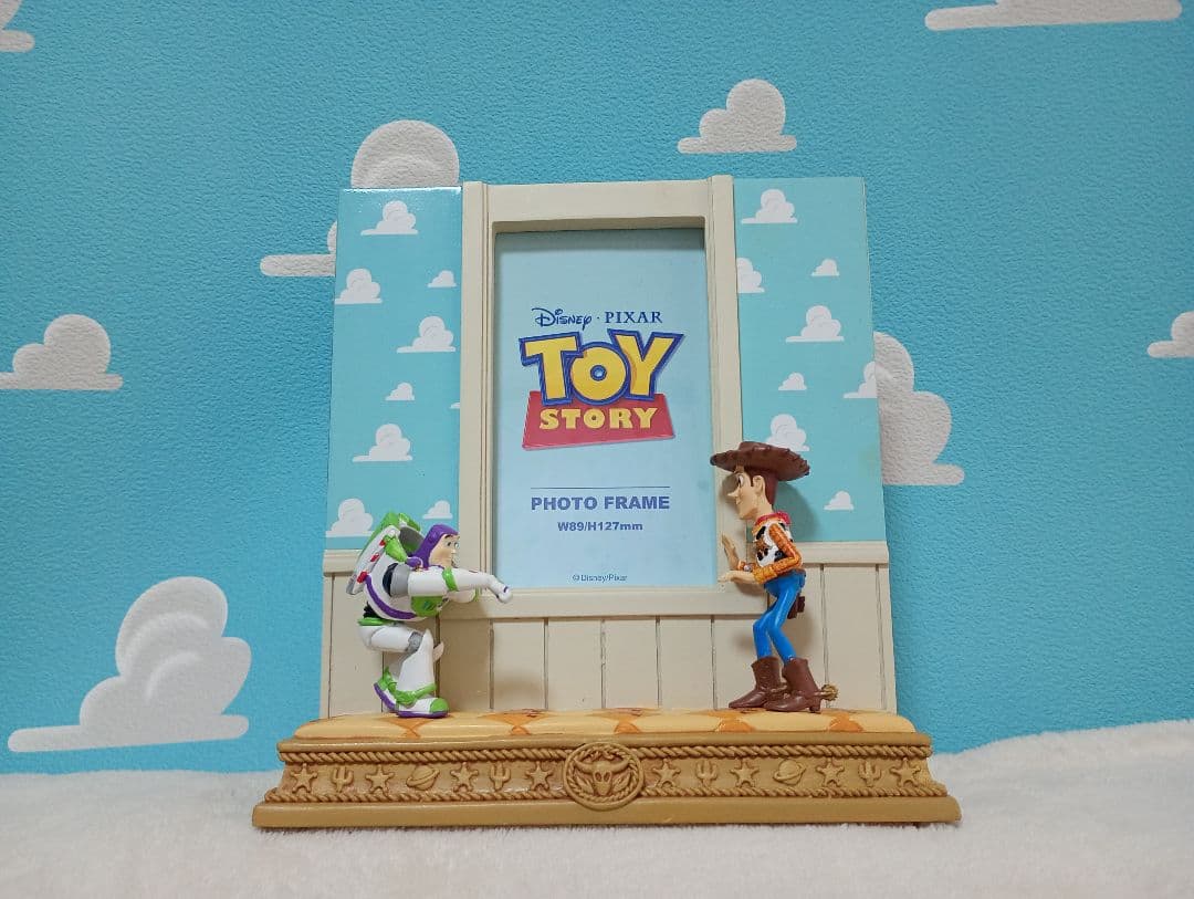 トイストーリー　フォトフレームフィギュア　ウッディ　バズ　ストーリーコレクション