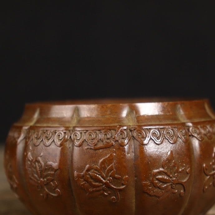 銅器 蘇工 百蝶菊帯蓋暖手炉 香炉香道具 室内香炉 装飾品 工芸品 置物