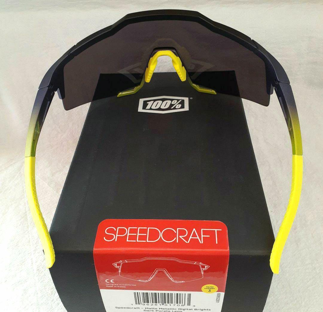 100% SPEEDCRAFT パープル イエロー ワンハンドレッド サングラス