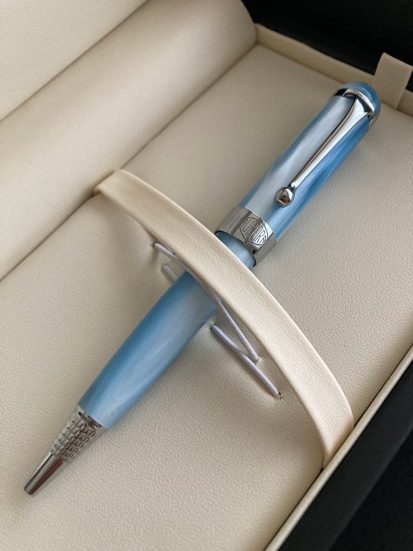 AURORA ライトブルーボールペン 専用ケース付き