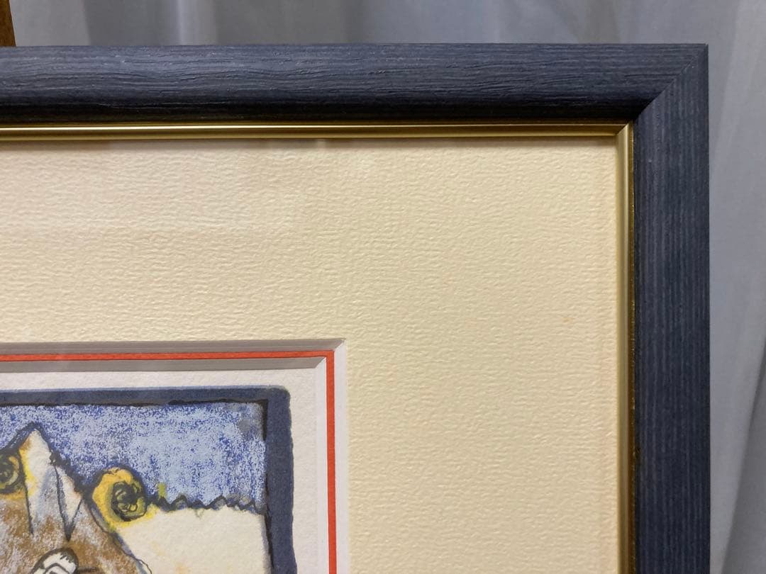 版画　シルクスクリーン　村のオーケストラ　<アジア・カッツ> 額装