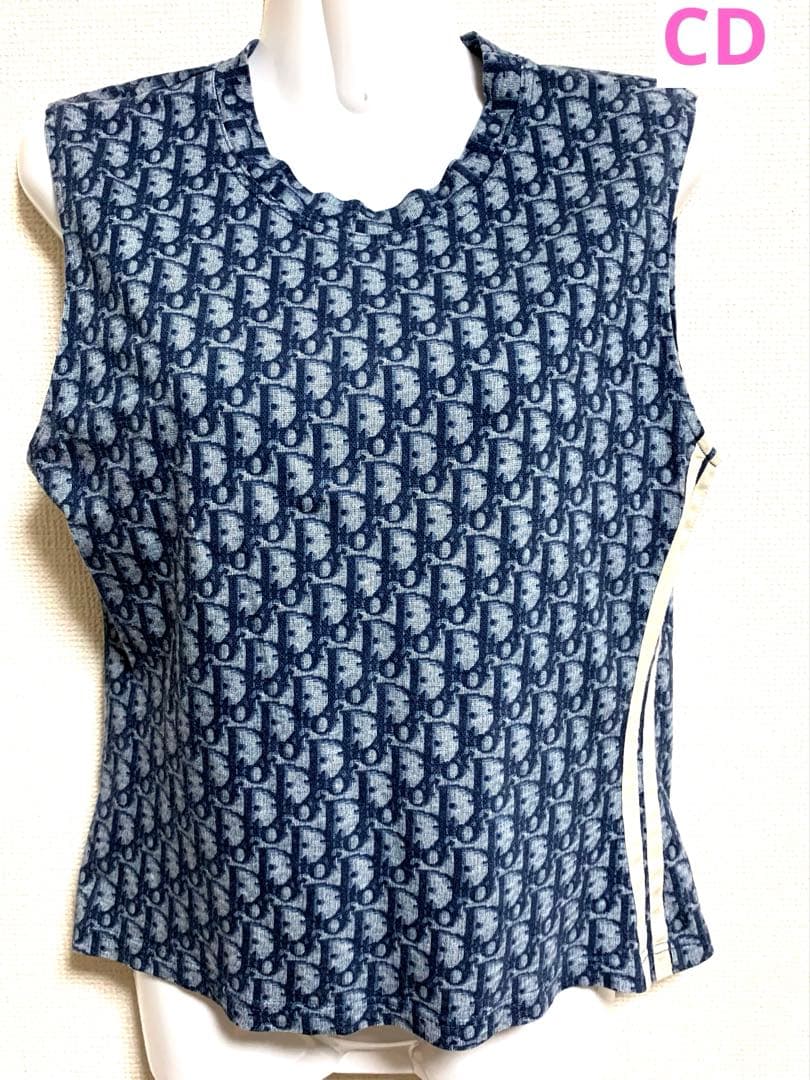 ⭐️Diorタンクトップ　ロゴネイビー2ストライプ✨❣️可愛い⭐️最終格安最安値⭐️