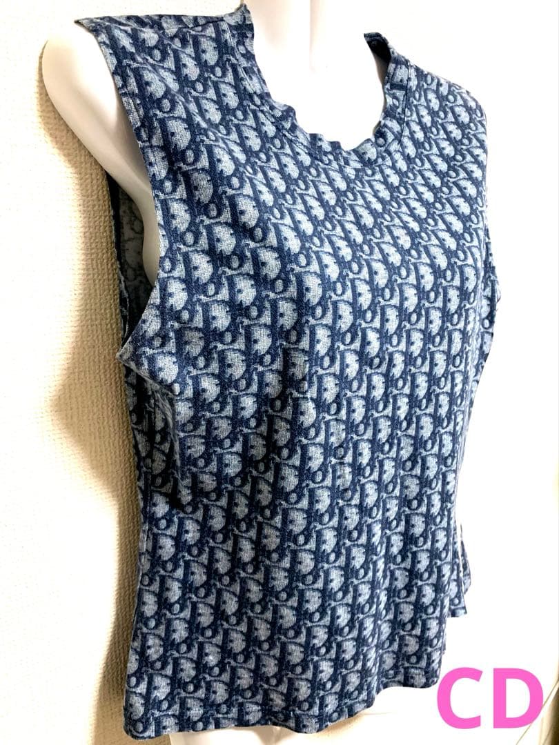 ⭐️Diorタンクトップ　ロゴネイビー2ストライプ✨❣️可愛い⭐️最終格安最安値⭐️