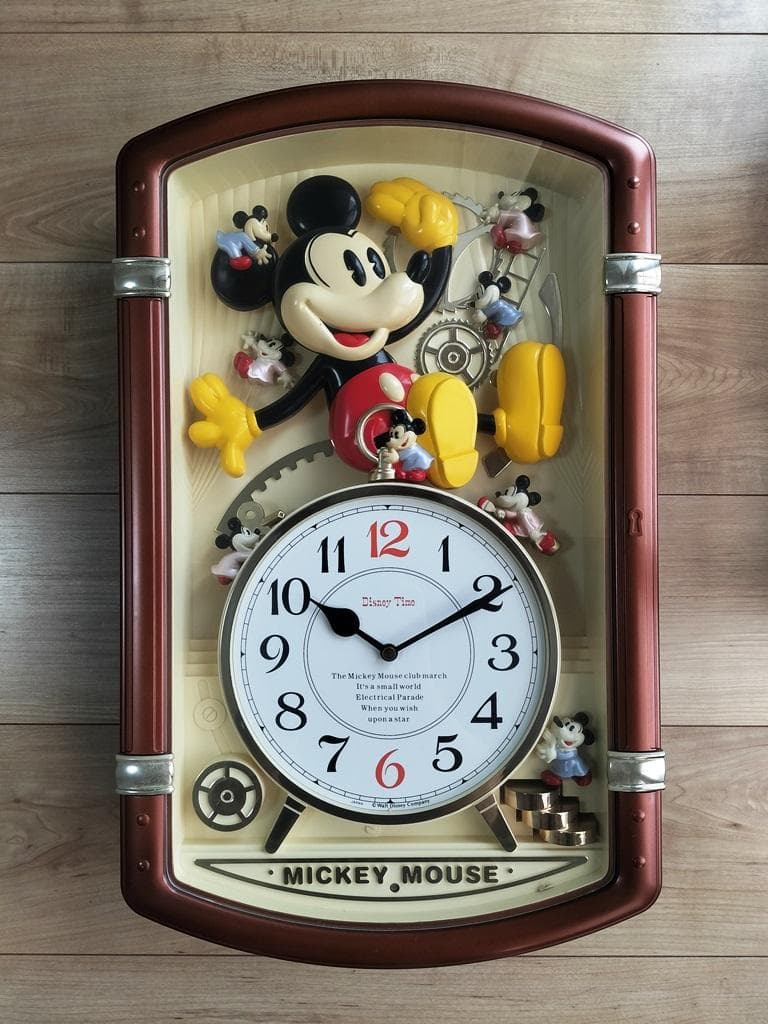 【激レア】Disney ミッキーマウス レトロ からくり掛け時計 ジャンク