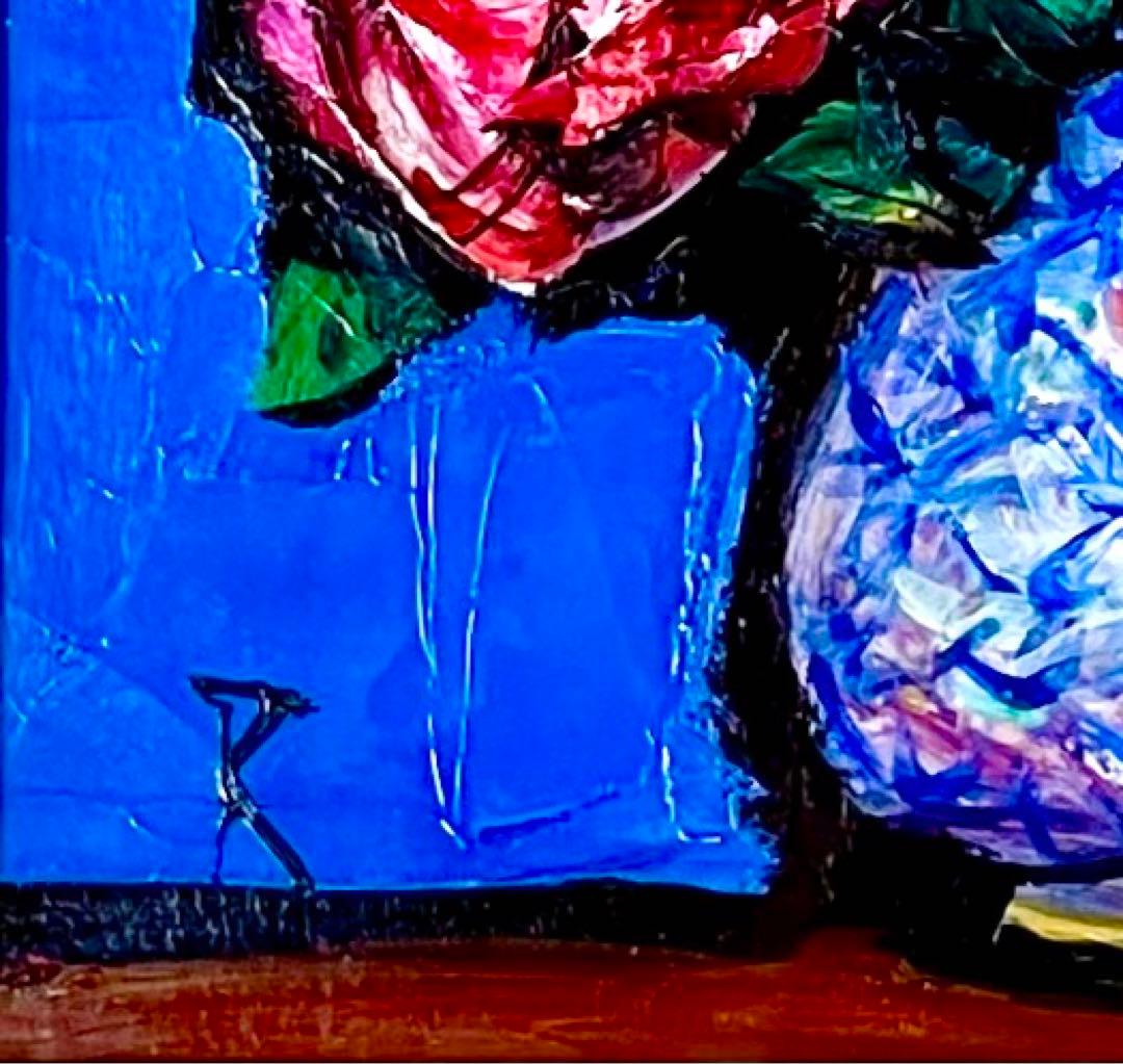 中川力　真作「ばら」 油彩6号　格調高い薔薇図名品　師：有島生馬