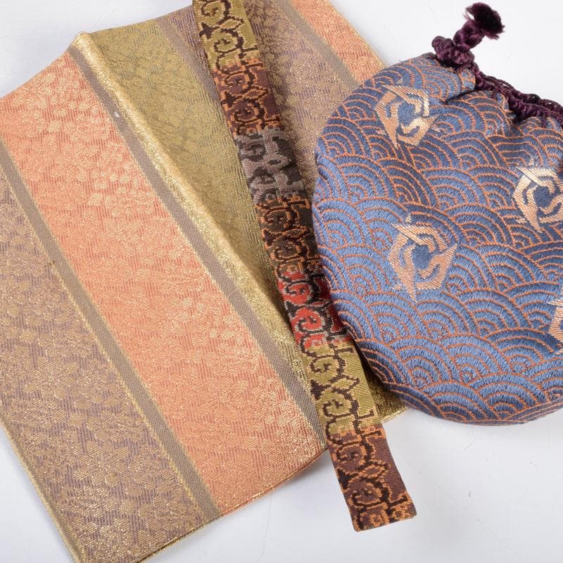 茶道具　春慶塗　利休茶箱　茶碗　振出など　九点　一式　仕覆付　M　R9344