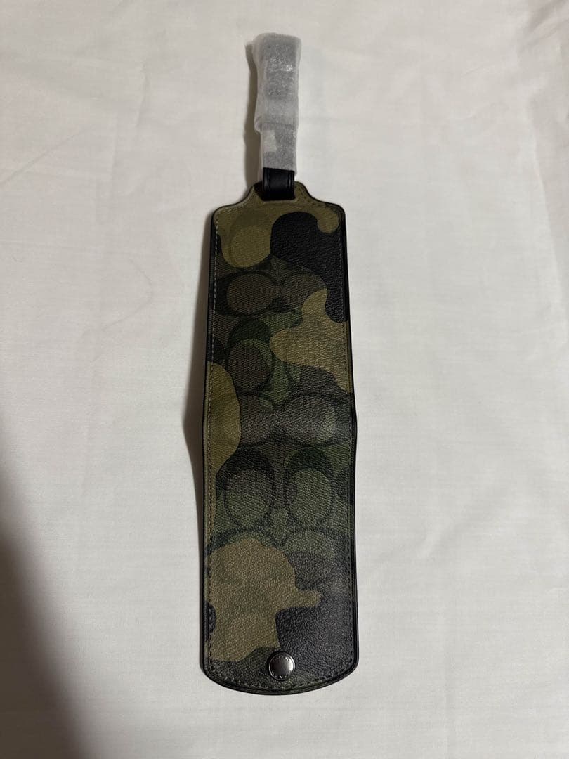 ☆SALE☆ COACH ネームタグ シグネチャー ラゲッジタグ グリーンマルチ