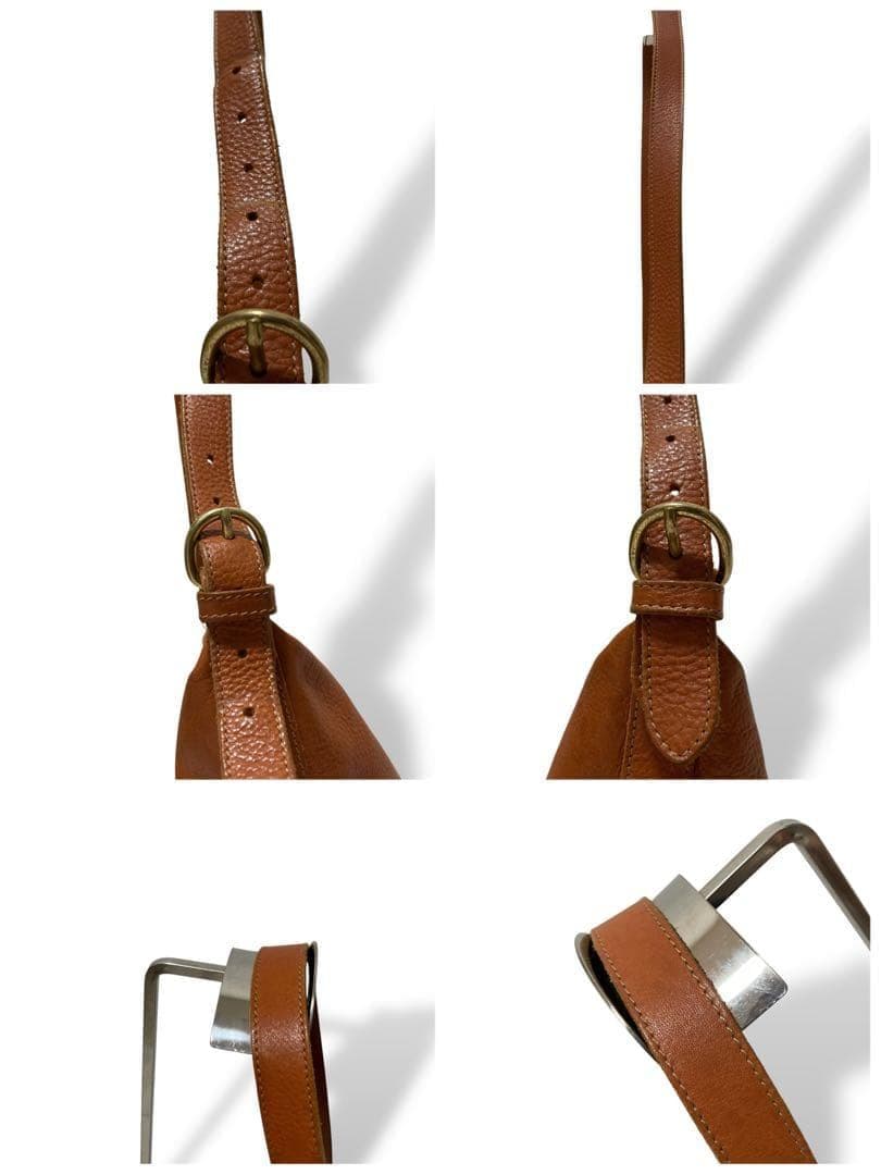 【美品】イルビゾンテ　バケツ型　ショルダーバッグ　オールレザー　ロゴ型押し　茶