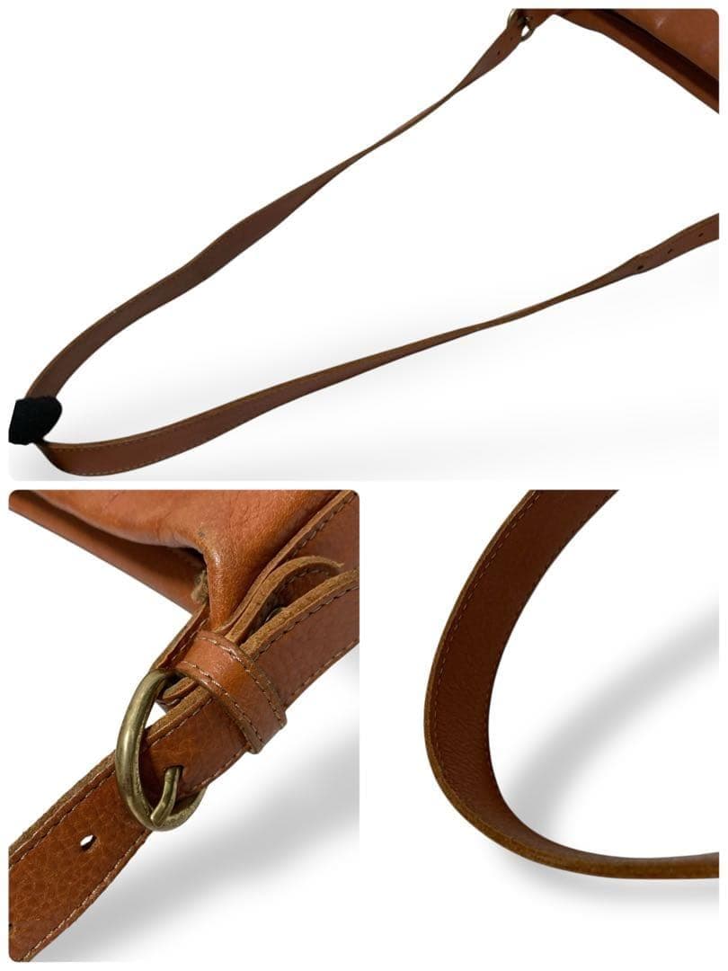 【美品】イルビゾンテ　バケツ型　ショルダーバッグ　オールレザー　ロゴ型押し　茶