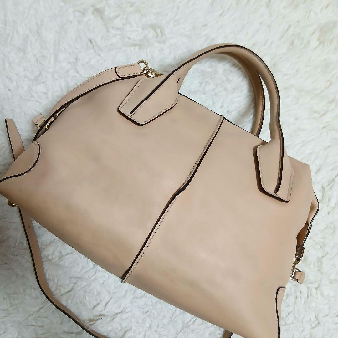 【TOD'S】 ２WAYハンドバッグ Dスタイリングミディアム レザー ベージュ