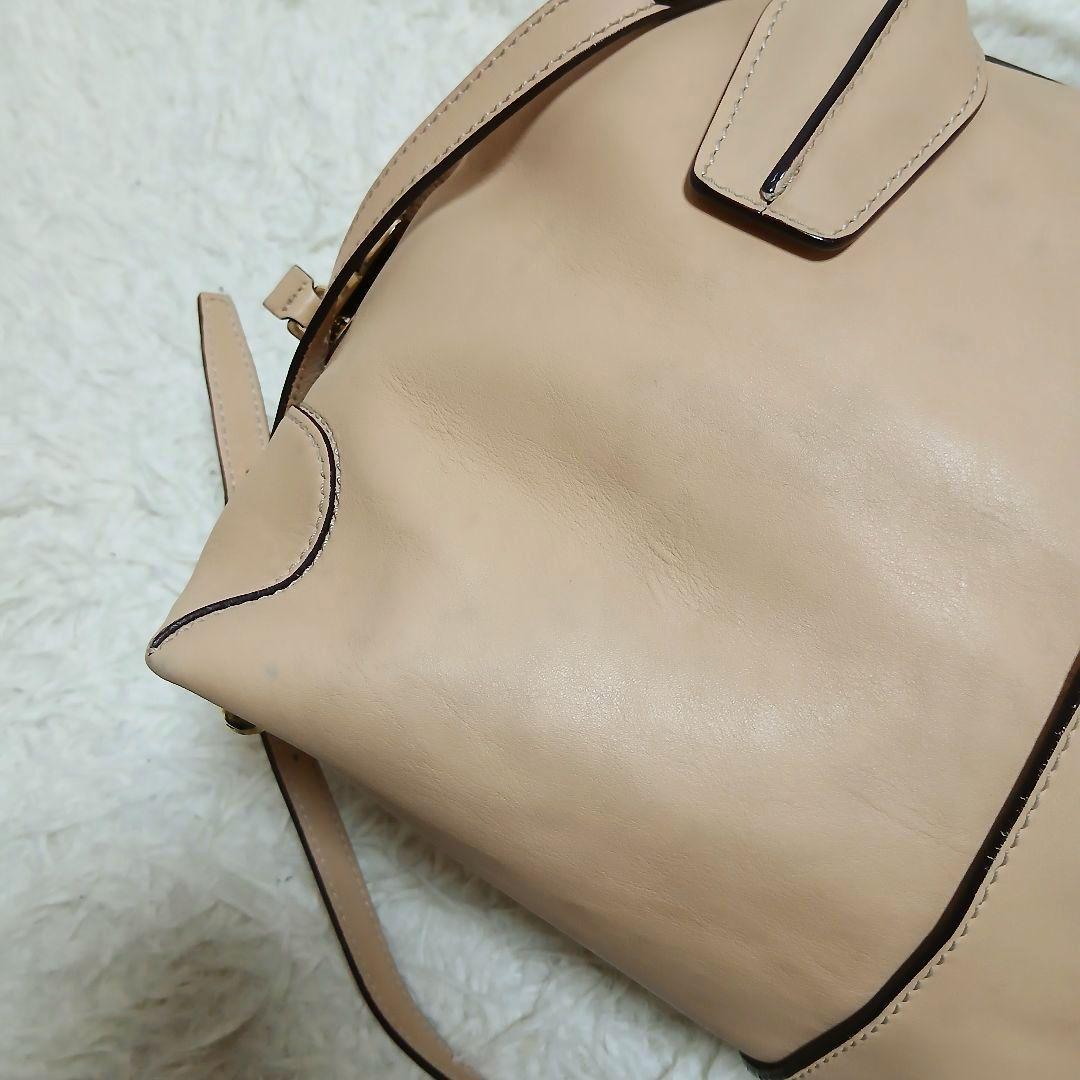 【TOD'S】 ２WAYハンドバッグ Dスタイリングミディアム レザー ベージュ