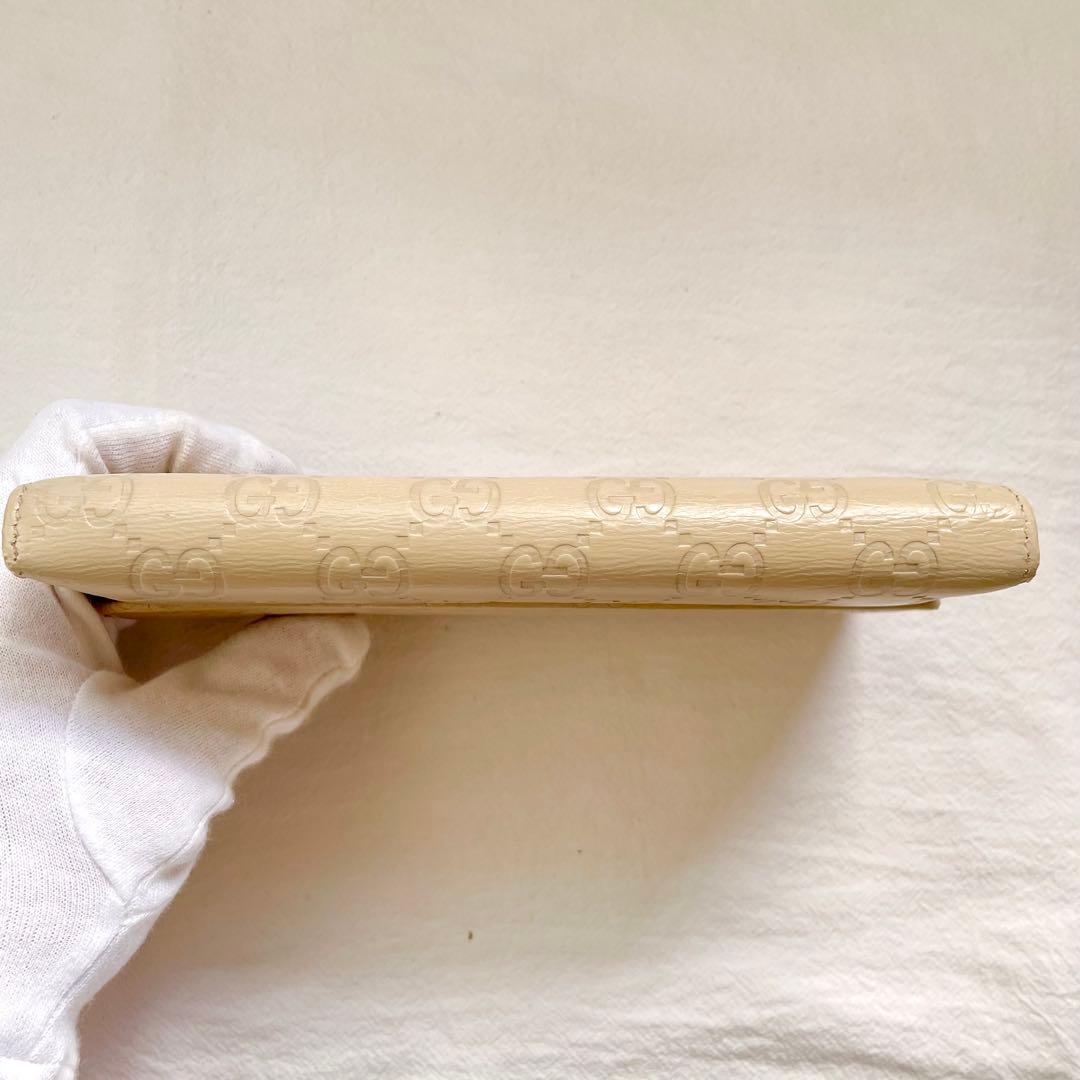 GUCCI グッチGG シマレザー　長財布　2つ折り財布 1220-⑧