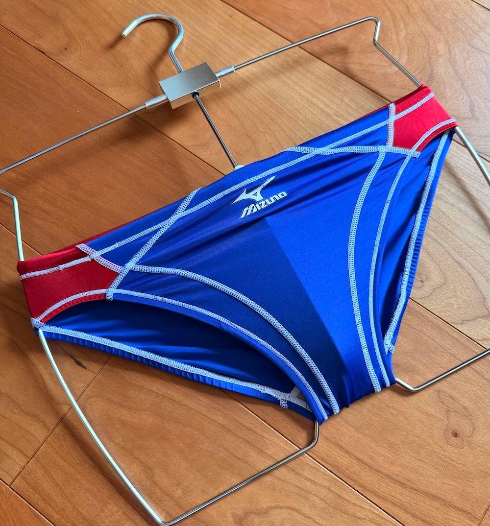 【美品】MIZUNO RQ632 ブルー×レッド 高光沢 競パン ライフセーバー