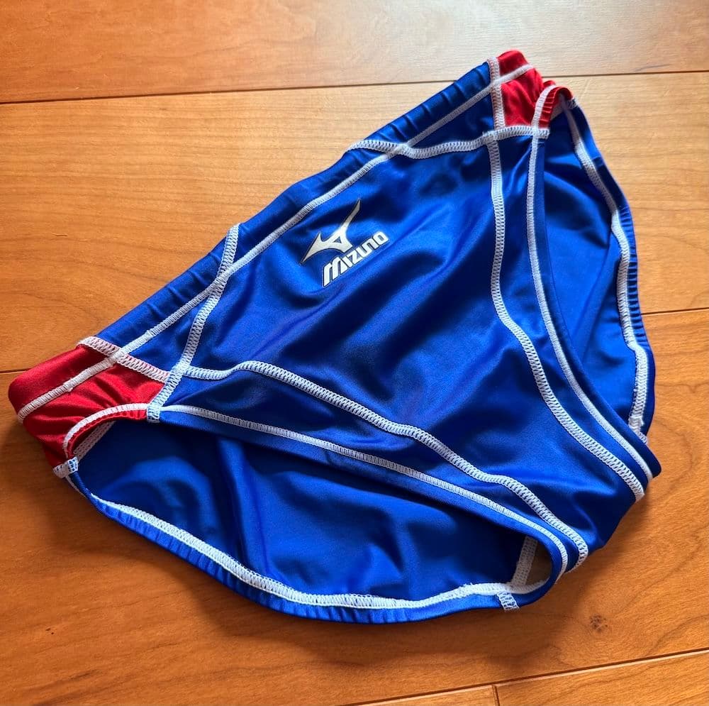 【美品】MIZUNO RQ632 ブルー×レッド 高光沢 競パン ライフセーバー