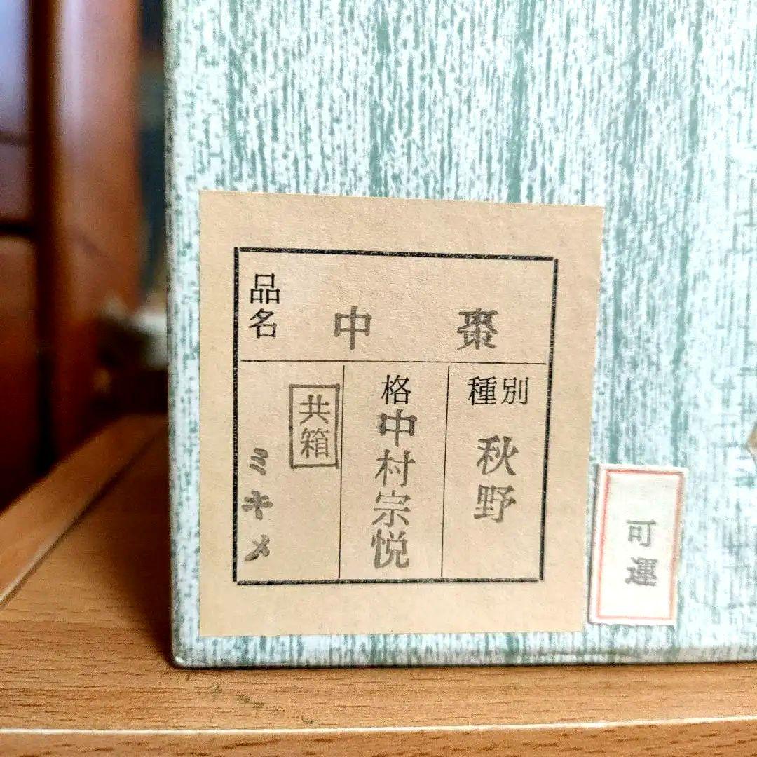 〈新品未使用〉中棗　中村宗悦作　秋野　茶器　抹茶入れ　共箱、共布あり　茶道具